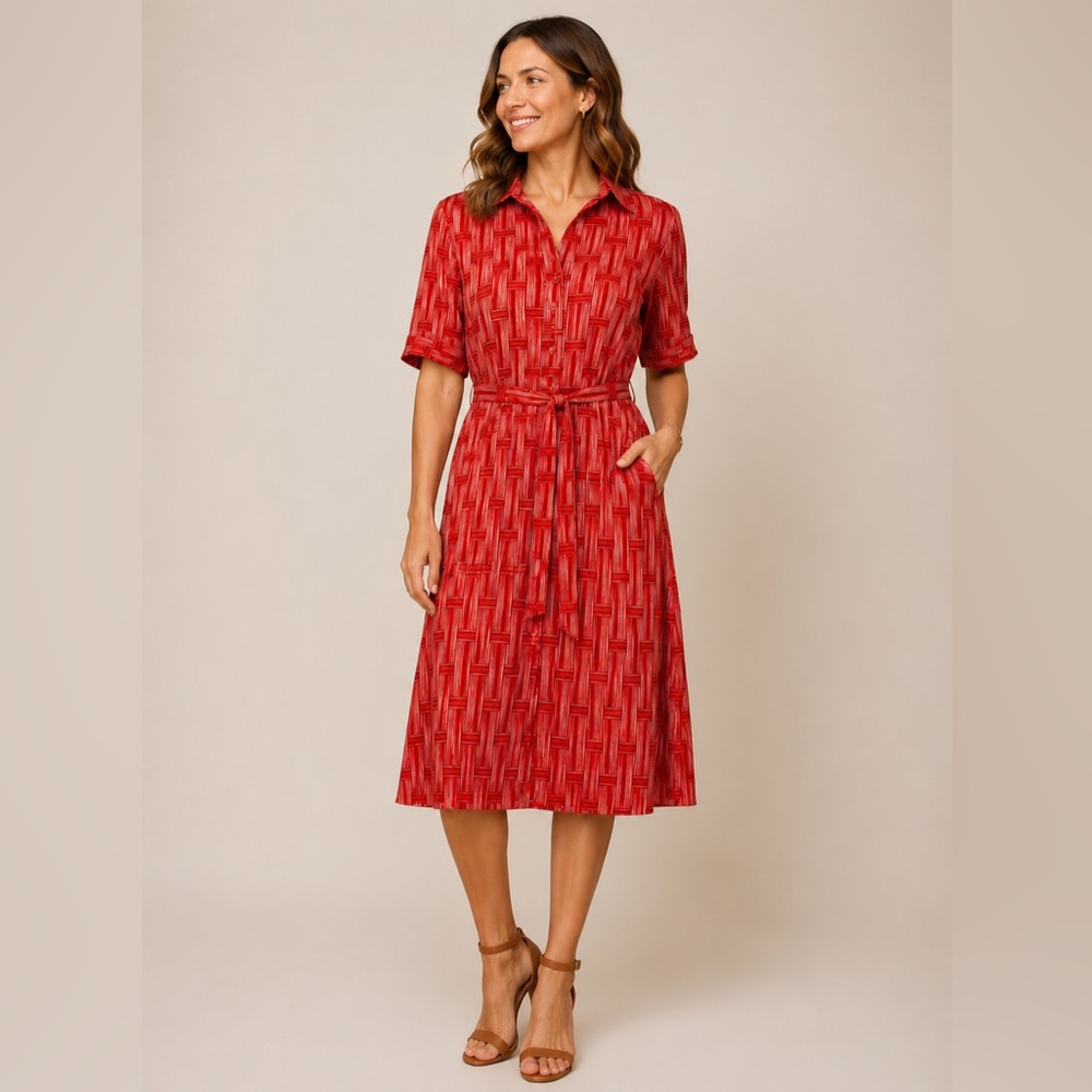 Vintage Roberta di Camerino diffusion line vintage 70’s dress in red/ white